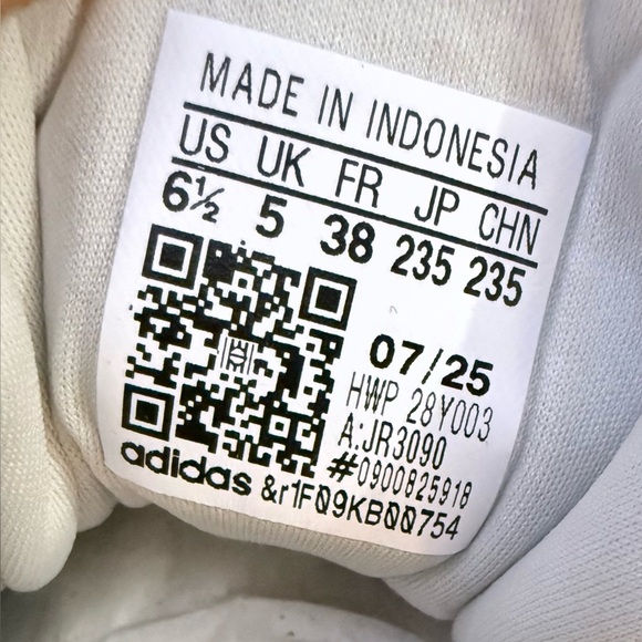 adidas White Sneakers with Black Stripes and Yellow Accent - Picture 5 of 6